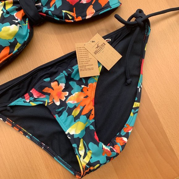 hollister matching floral navy bikini set - Picture 5 of 15
